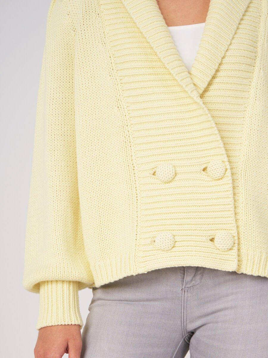 Repeat Cashmere Cardigan Met Dubbele Rij Knopen In Zuiver Katoen