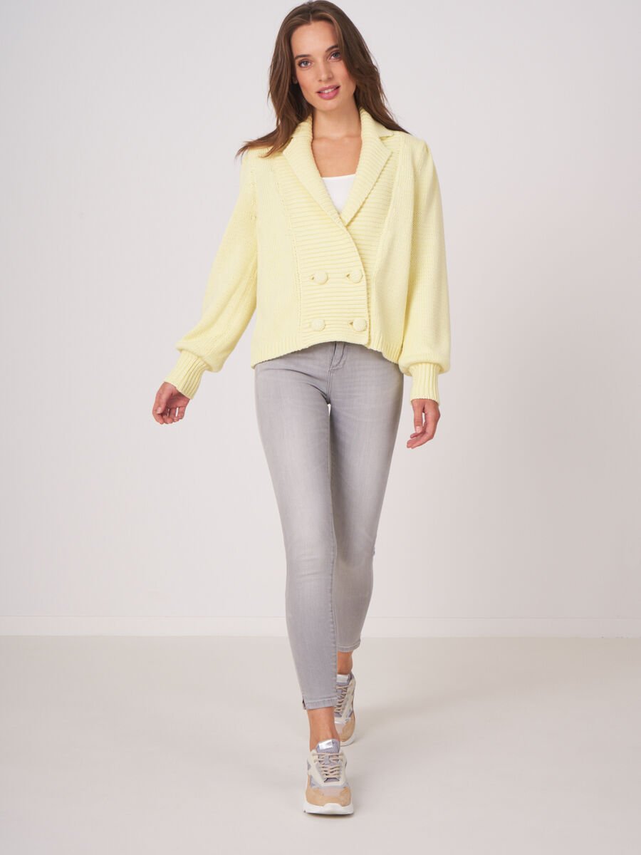 Repeat Cashmere Cardigan Met Dubbele Rij Knopen In Zuiver Katoen