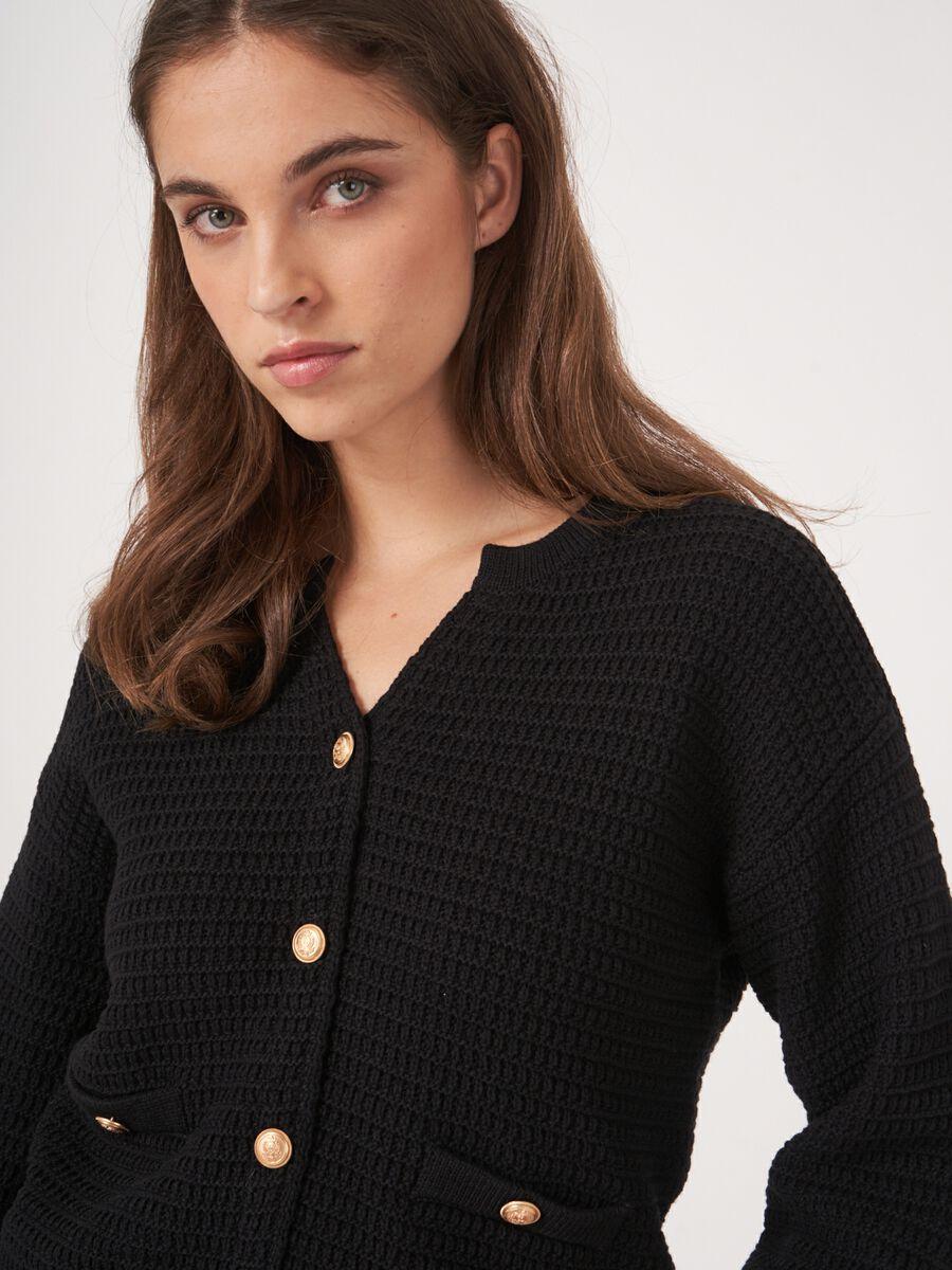 Repeat Cashmere Cardigan Met Textuur Van Zuiver Katoen