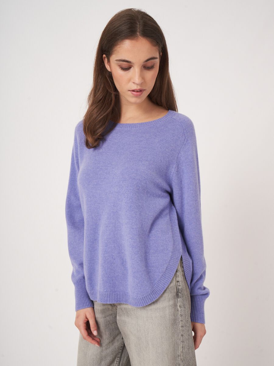 repeat cashmere Cashmere boothalstrui met ronde zoom