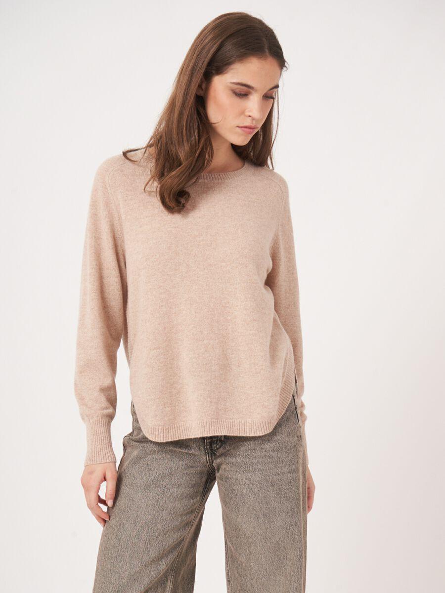 repeat cashmere Cashmere boothalstrui met ronde zoom