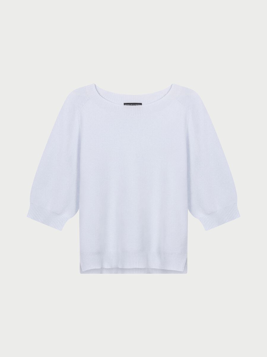 Repeat Cashmere Cashmere Fijngebreide Trui Met Wijde Mouw En Split Opzij