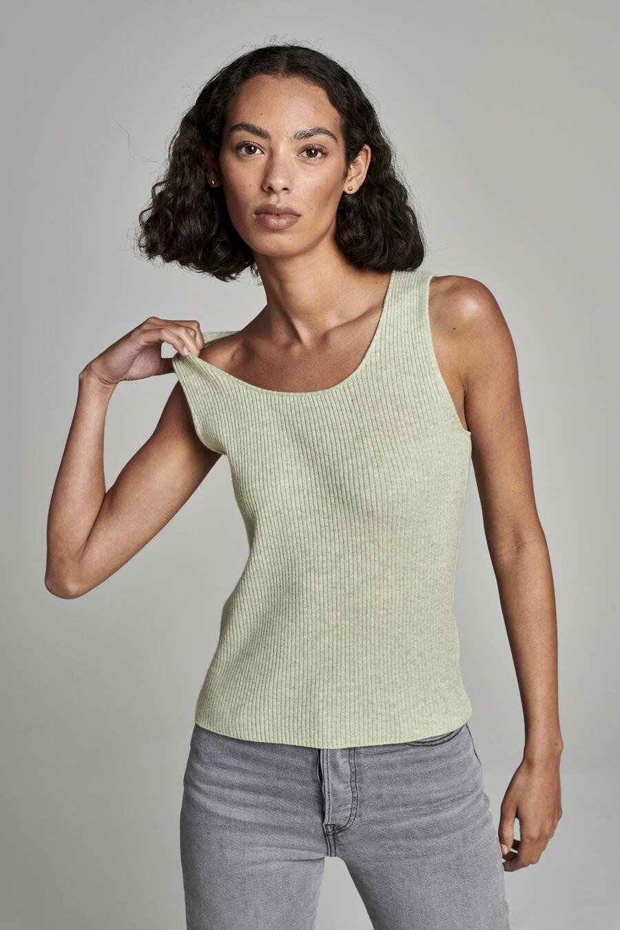Repeat Cashmere Cashmere Tank Top Met Fijngebreid Ribpatroon