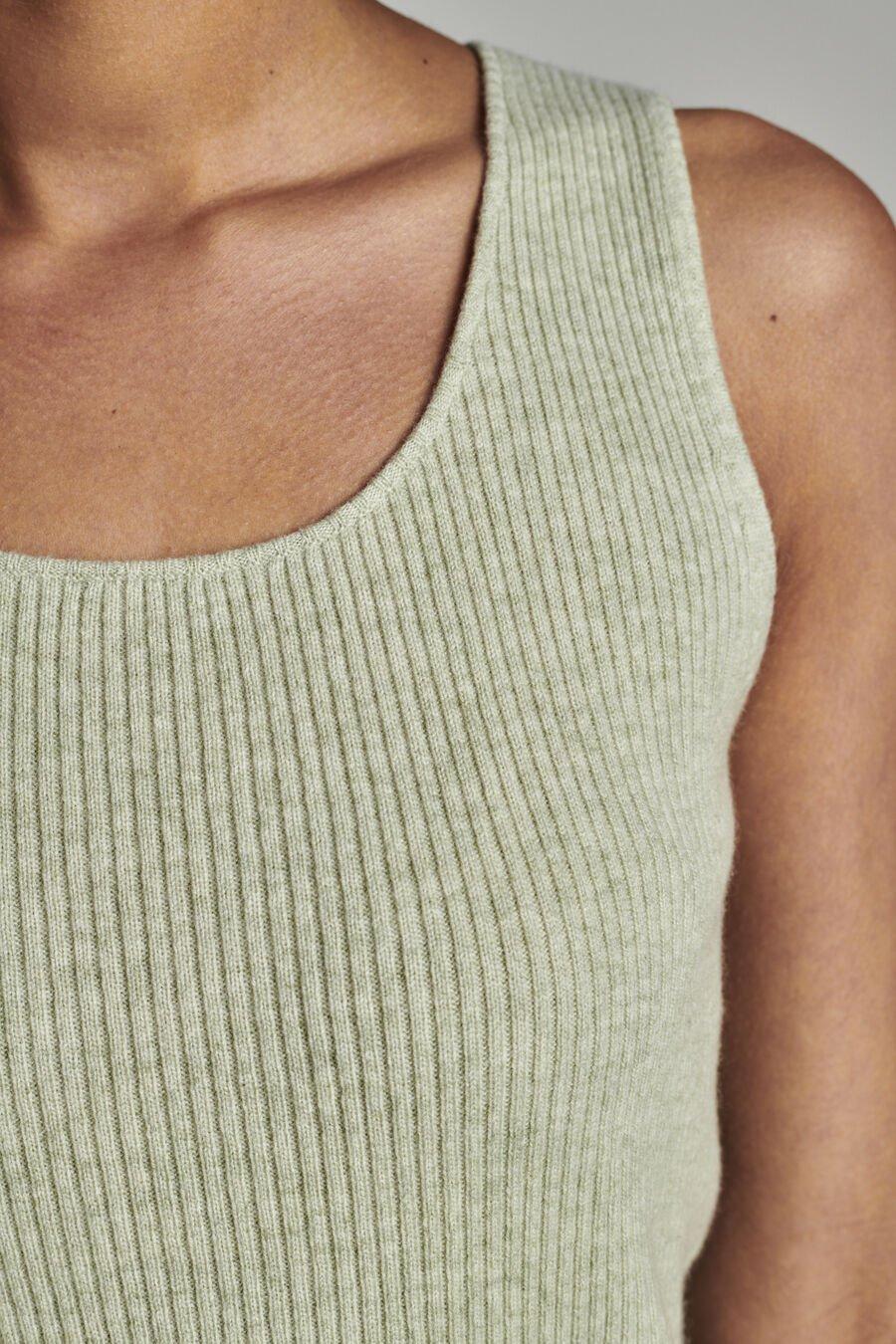 Repeat Cashmere Cashmere Tank Top Met Fijngebreid Ribpatroon