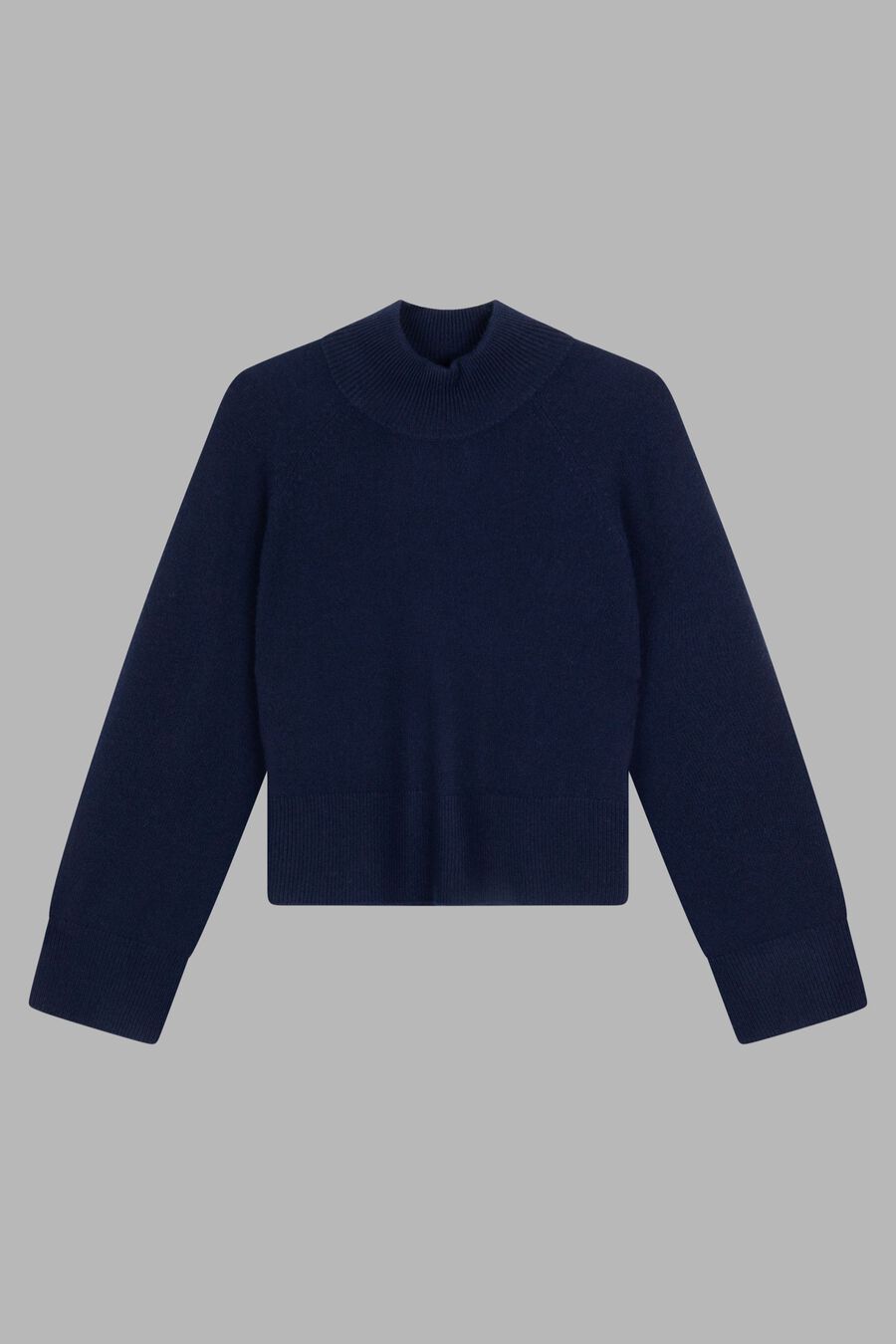 repeat cashmere Cashmere trui met hoge kraag en wijde mouwen