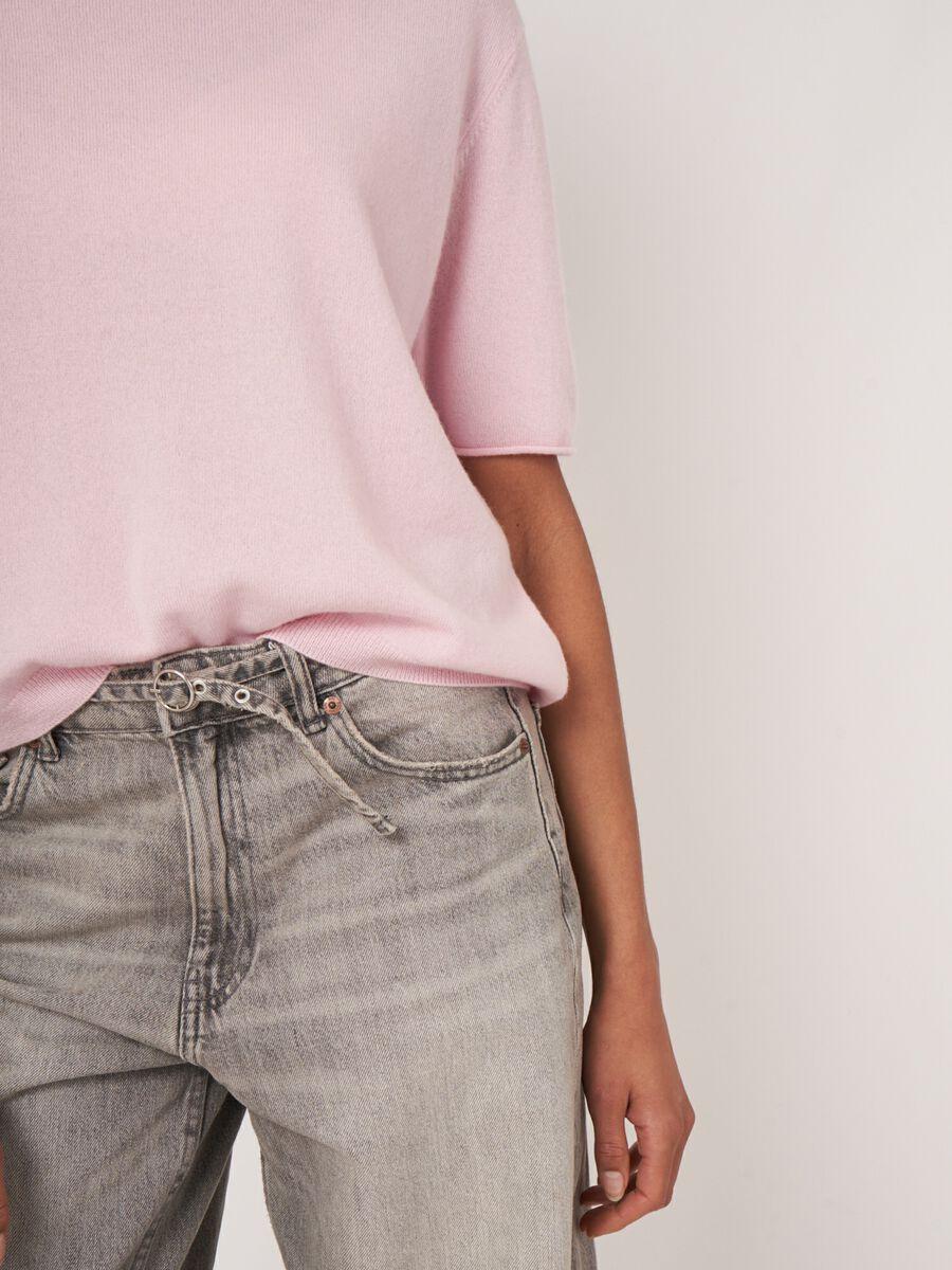 Repeat Cashmere Cashmere Trui Met Korte Mouw En Gebreid Detail Op De Rug