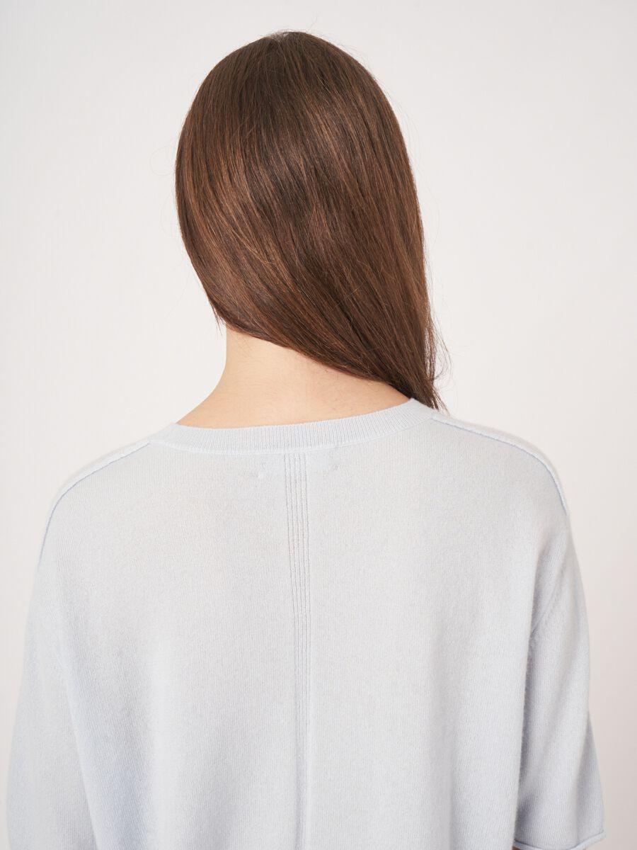 Repeat Cashmere Cashmere Trui Met Korte Mouw En Gebreid Detail Op De Rug