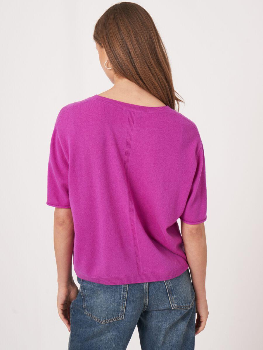 Repeat Cashmere Cashmere Trui Met Korte Mouw En Gebreid Detail Op De Rug