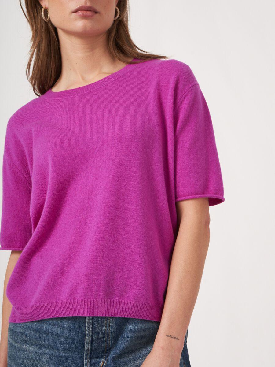 Repeat Cashmere Cashmere Trui Met Korte Mouw En Gebreid Detail Op De Rug