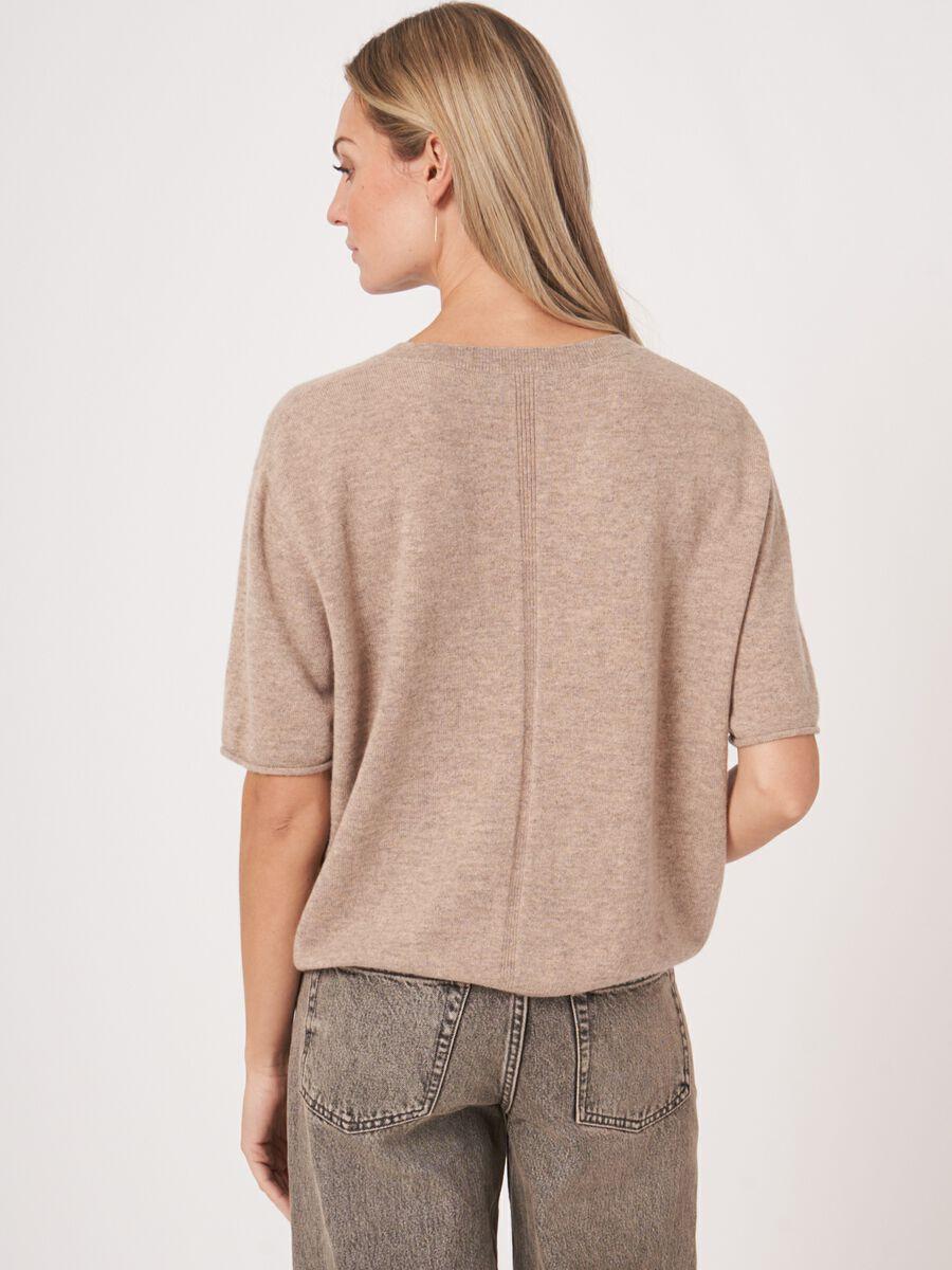 Repeat Cashmere Cashmere Trui Met Korte Mouw En Gebreid Detail Op De Rug