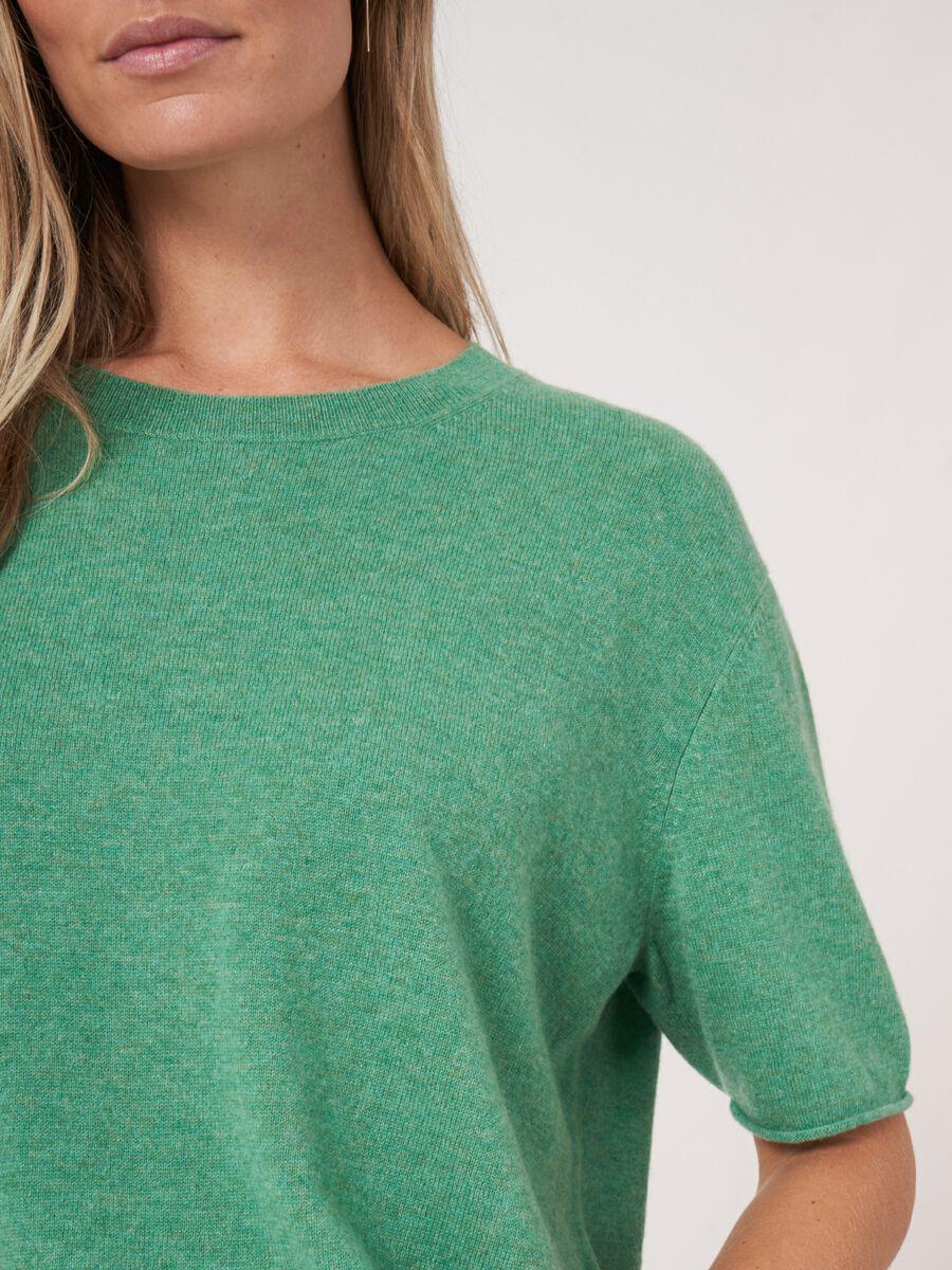 Repeat Cashmere Cashmere Trui Met Korte Mouw En Gebreid Detail Op De Rug