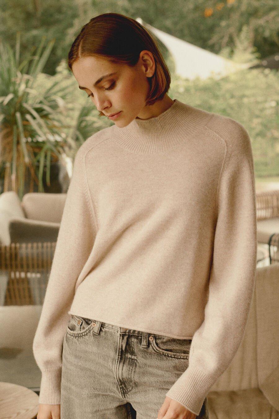 Repeat Cashmere Cashmere Trui Met Opstaande Kraag En Pofmouwen