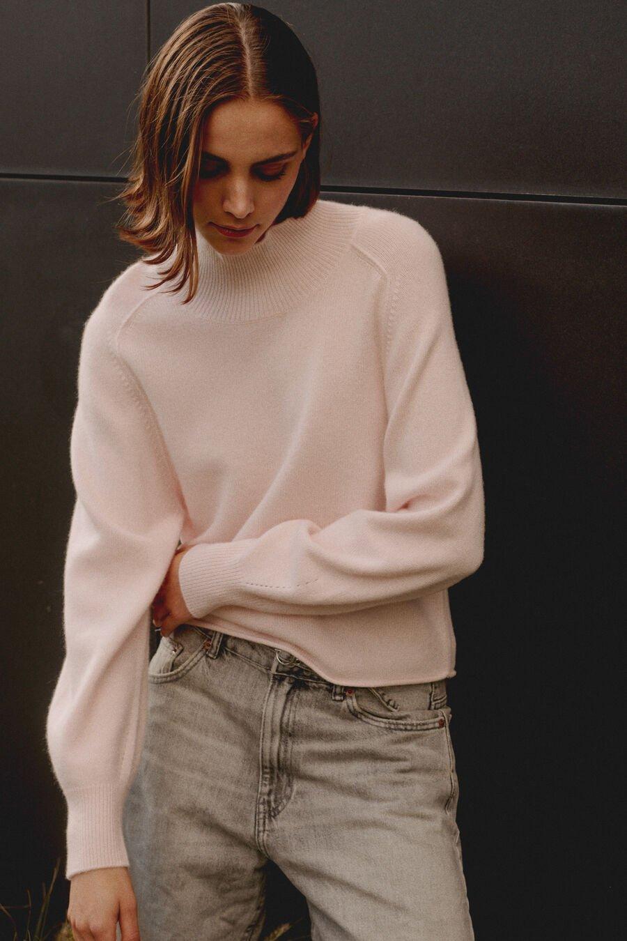 Repeat Cashmere Cashmere Trui Met Opstaande Kraag En Pofmouwen