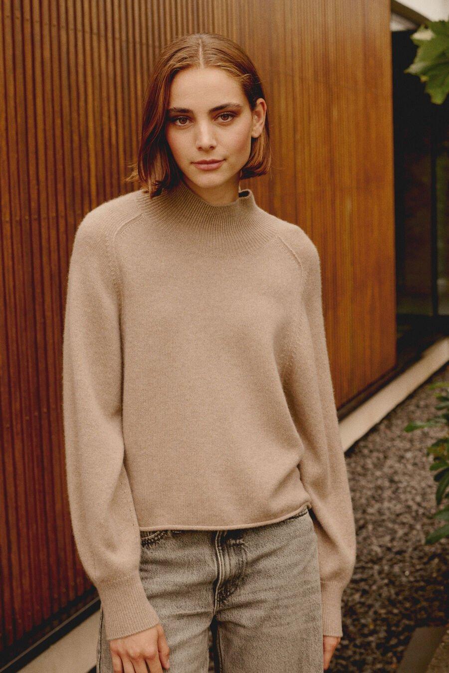 Repeat Cashmere Cashmere Trui Met Opstaande Kraag En Pofmouwen