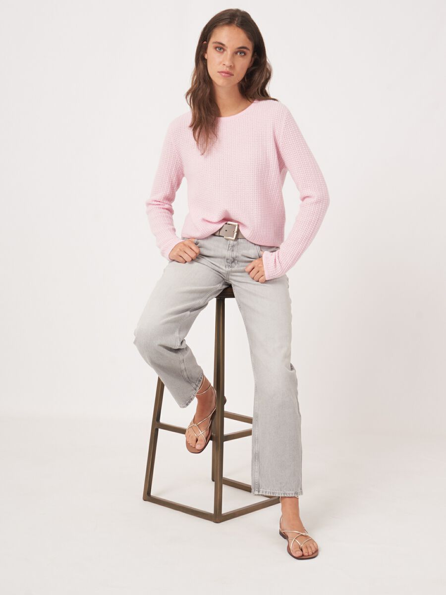 Repeat Cashmere Cashmere Trui Met Textuur En Ronde Hals