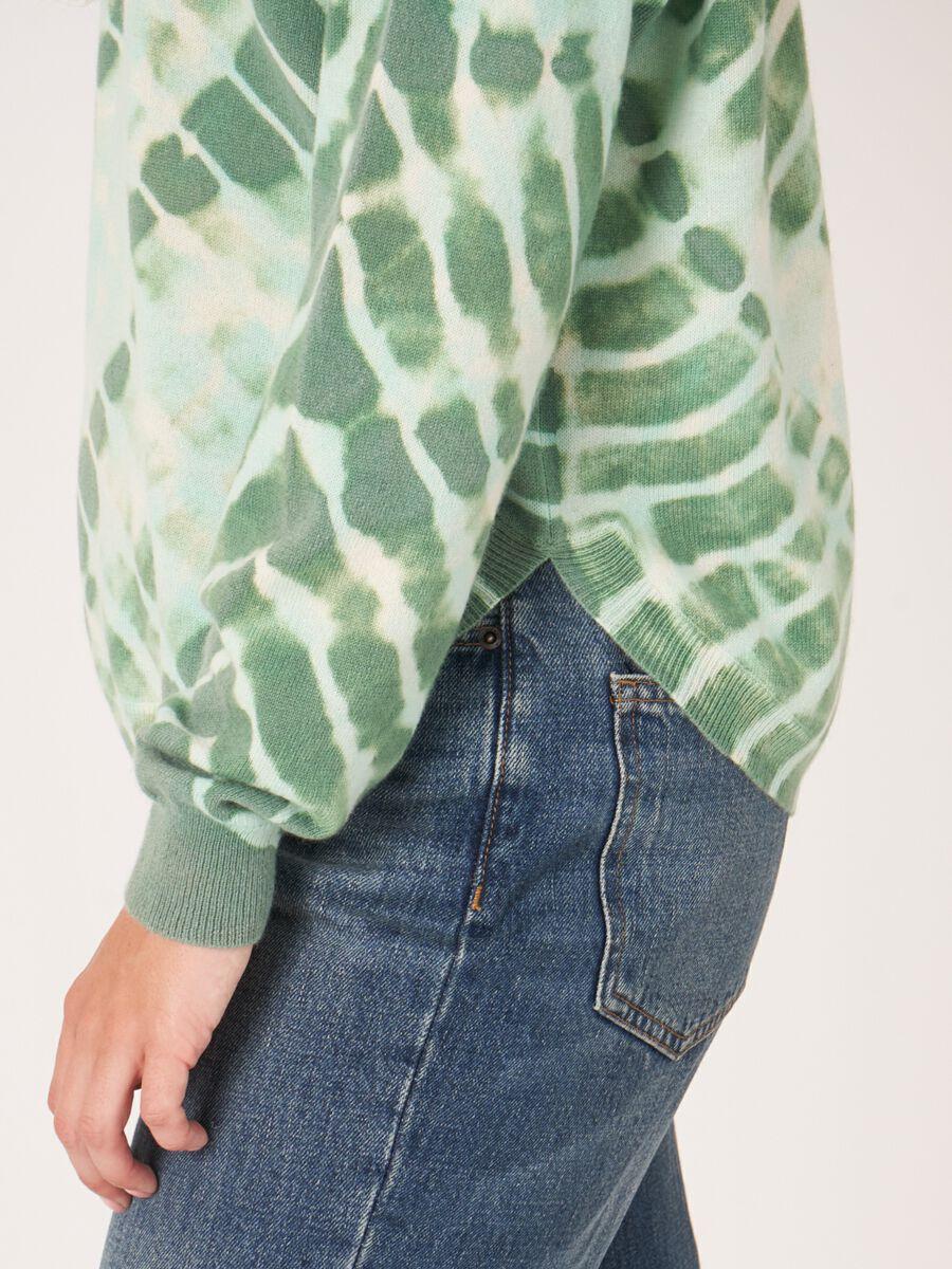 Repeat Cashmere Cashmere Trui Met V-hals En Tie Dye Print