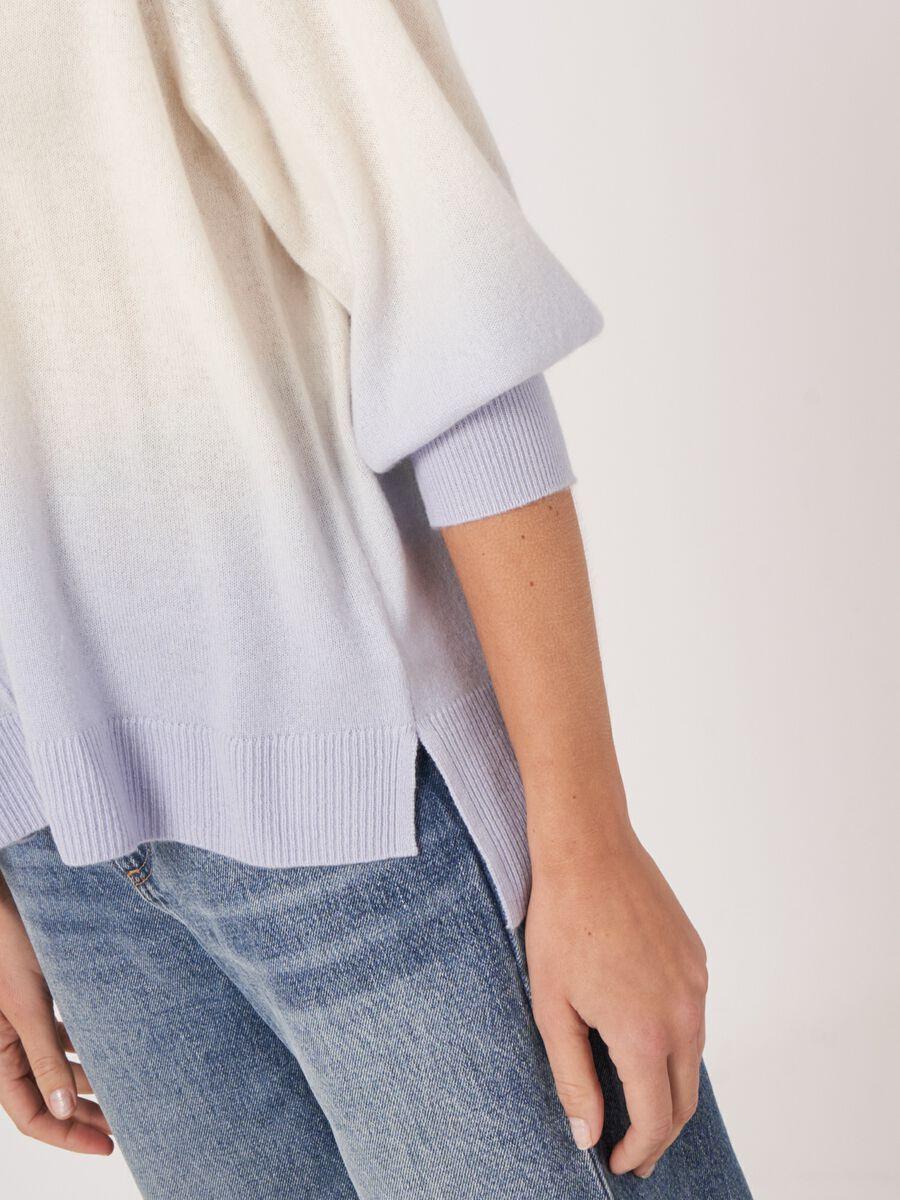 Repeat Cashmere Cashmere V-hals Trui Met Dip Dye Print