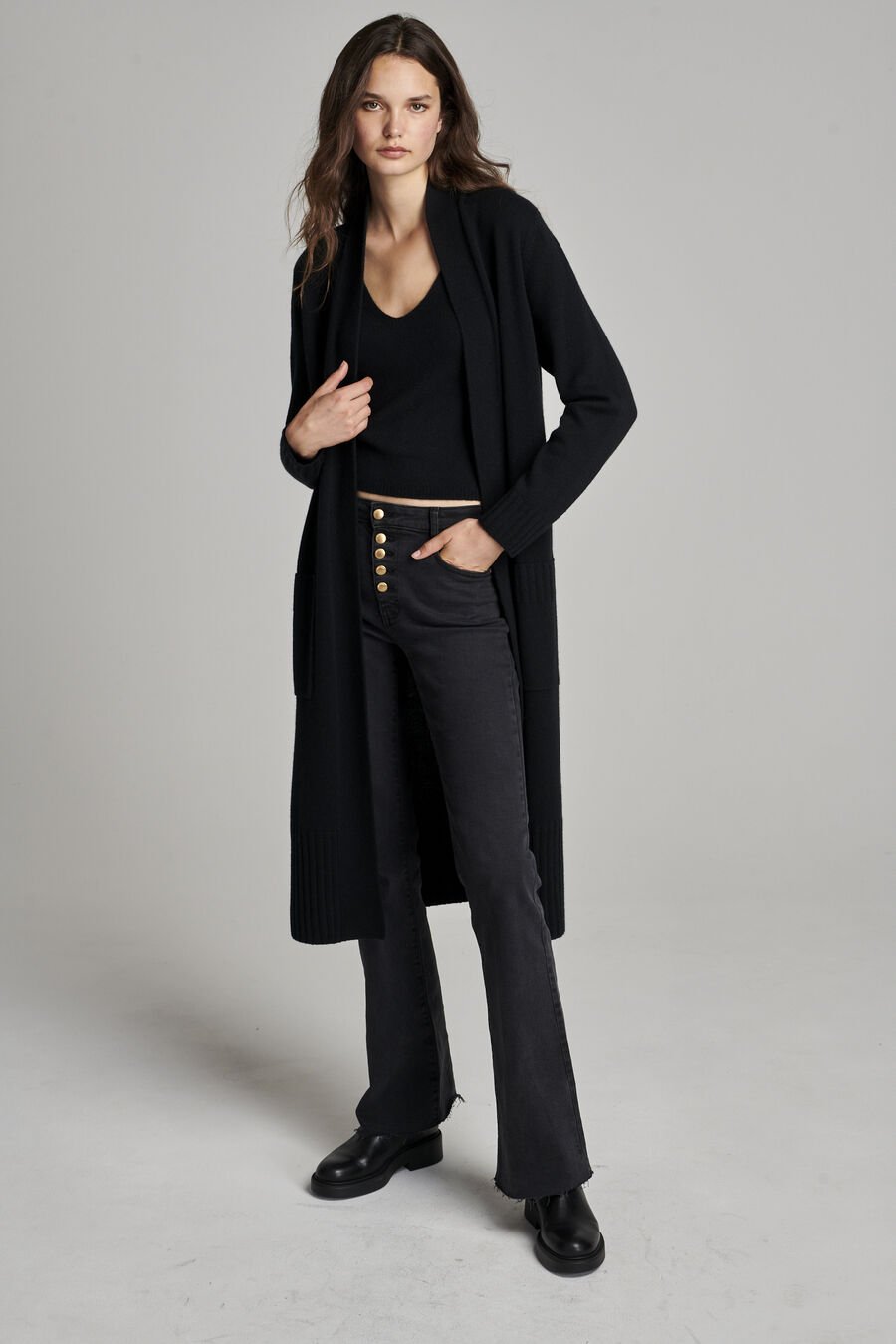 Repeat Cashmere Cashmere Vest Met Geribde Sjaalkraag