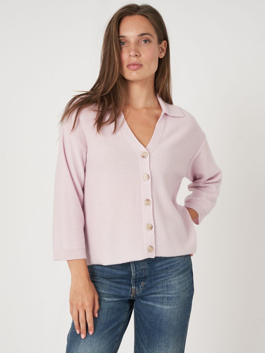 Repeat Cashmere Cashmere Vest Met Polokraag En Knopen