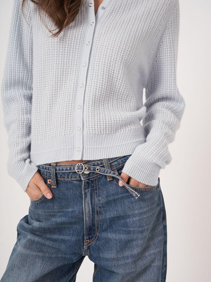 Repeat Cashmere Cashmere Vest Met Textuur En Drukknopen