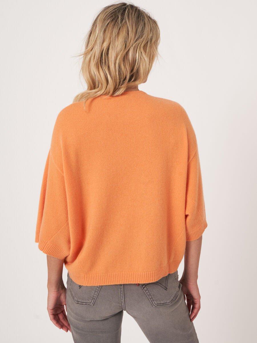 Repeat Cashmere Casual Cashmere Trui Met Korte Vleermuismouwen