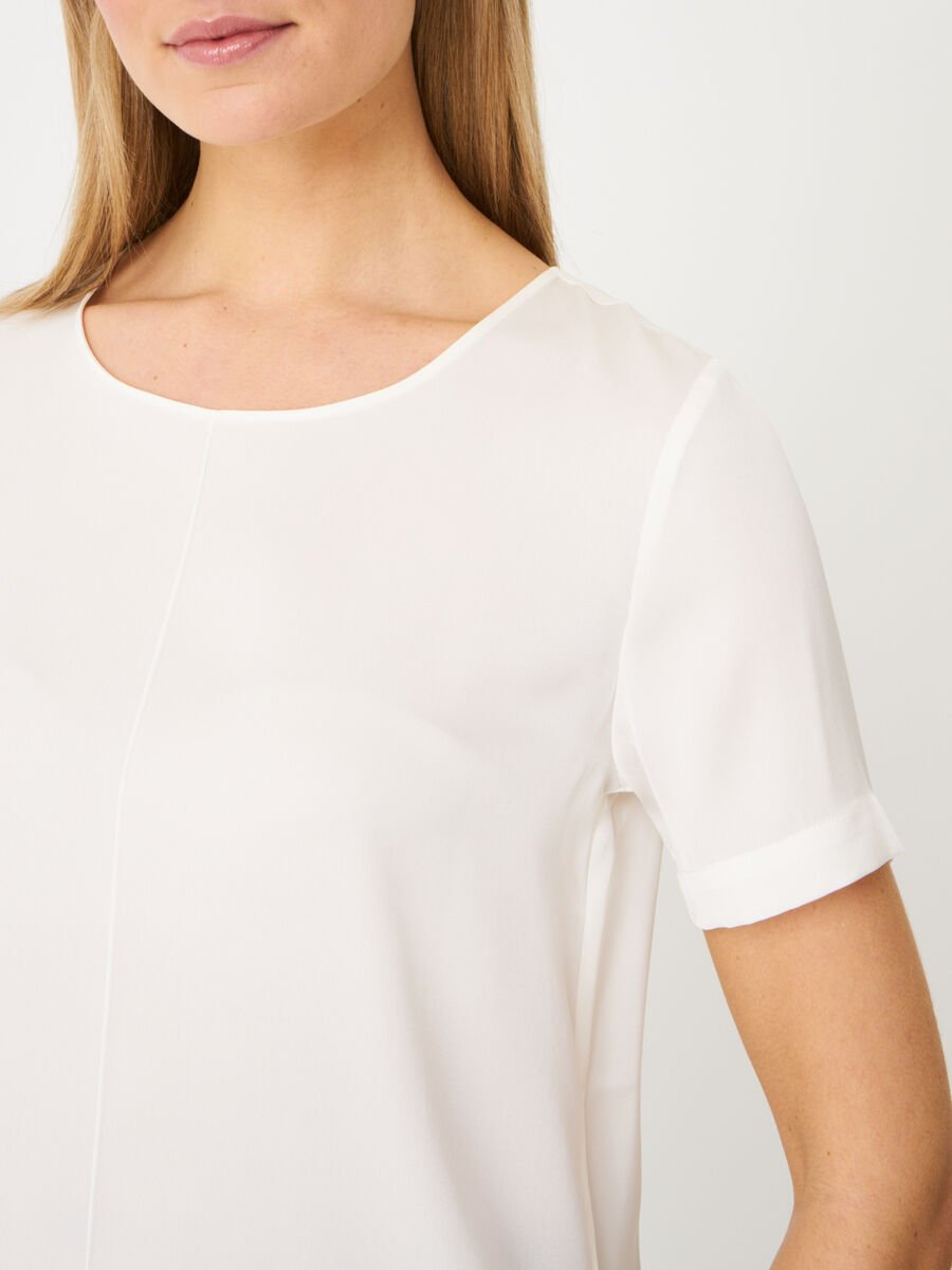 Repeat Cashmere Elastische Zijden Top Met Koordsluiting