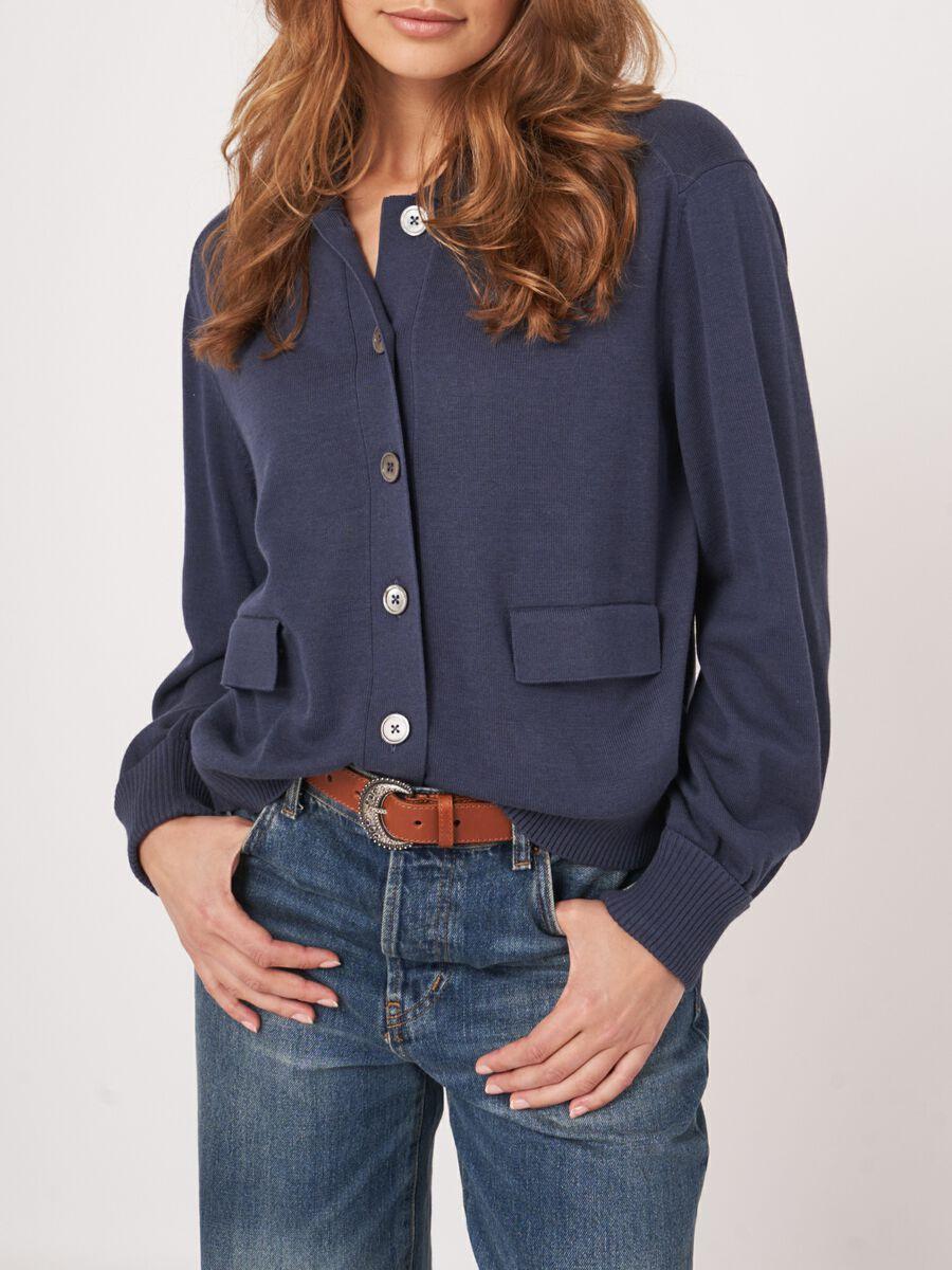 Repeat Cashmere Fijn Gebreid Vest Met Polokraag Van Katoenmix