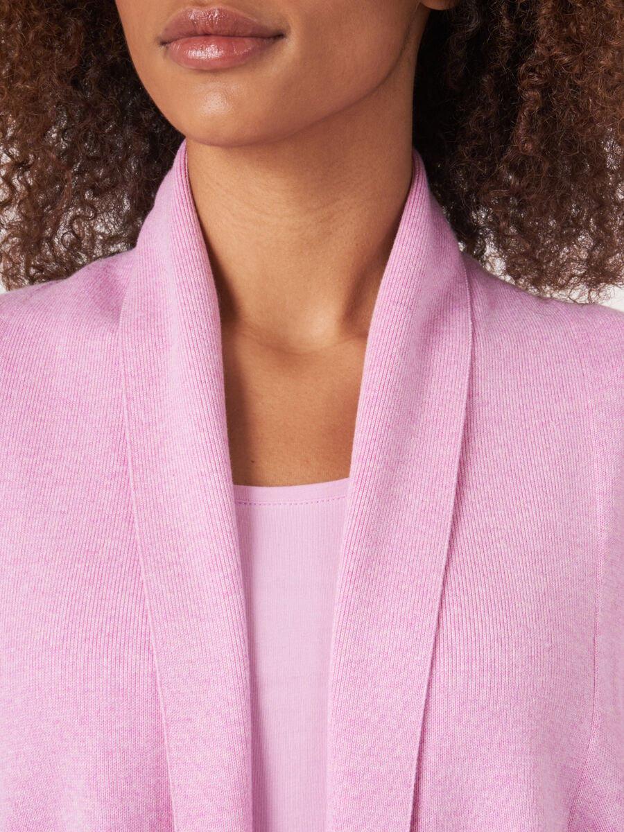 Repeat Cashmere Fijn Gebreid Vest Van Katoenmix Met Sjaalkraag En Zakken