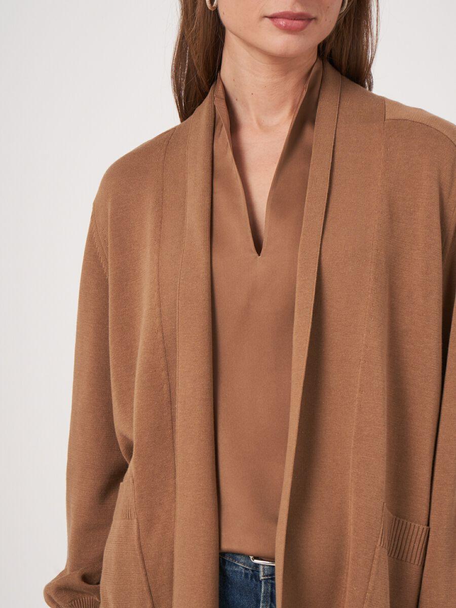 Repeat Cashmere Fijn Gebreid Vest Van Katoenmix Met Zakken