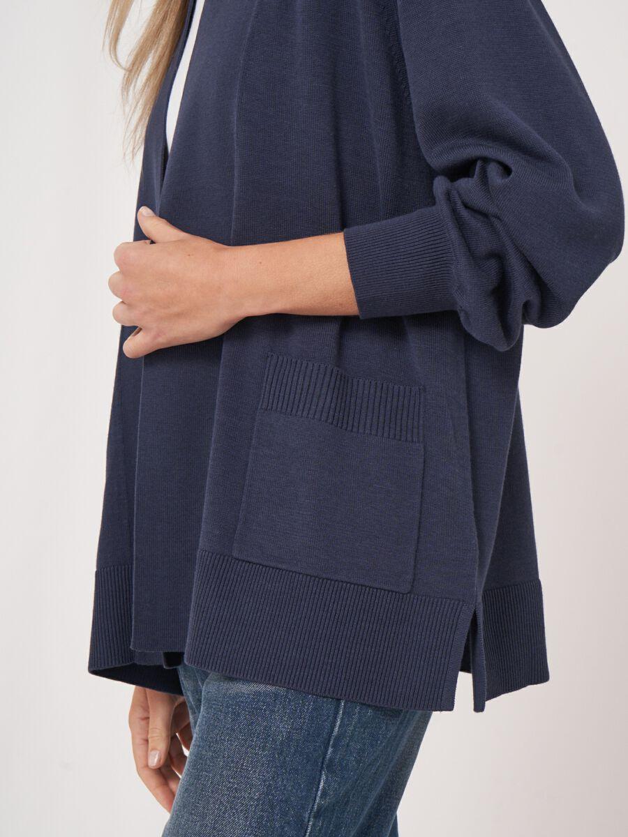 Repeat Cashmere Fijn Gebreid Vest Van Katoenmix Met Zakken