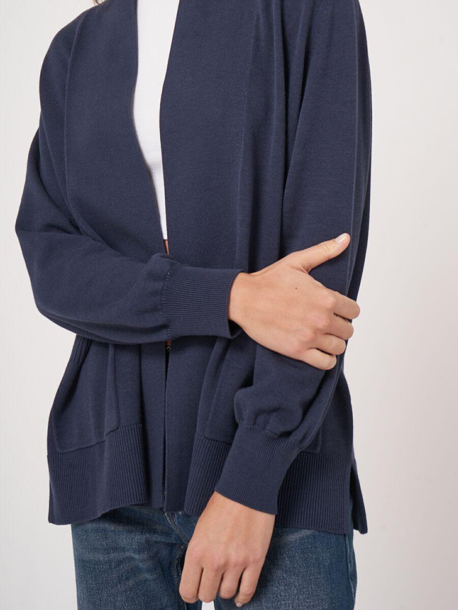 Repeat Cashmere Fijn Gebreid Vest Van Katoenmix Met Zakken