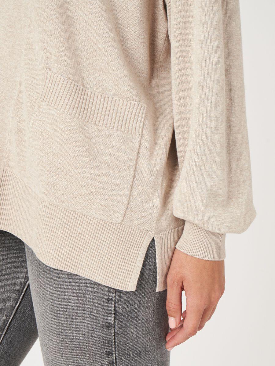 Repeat Cashmere Fijn Gebreid Vest Van Katoenmix Met Zakken