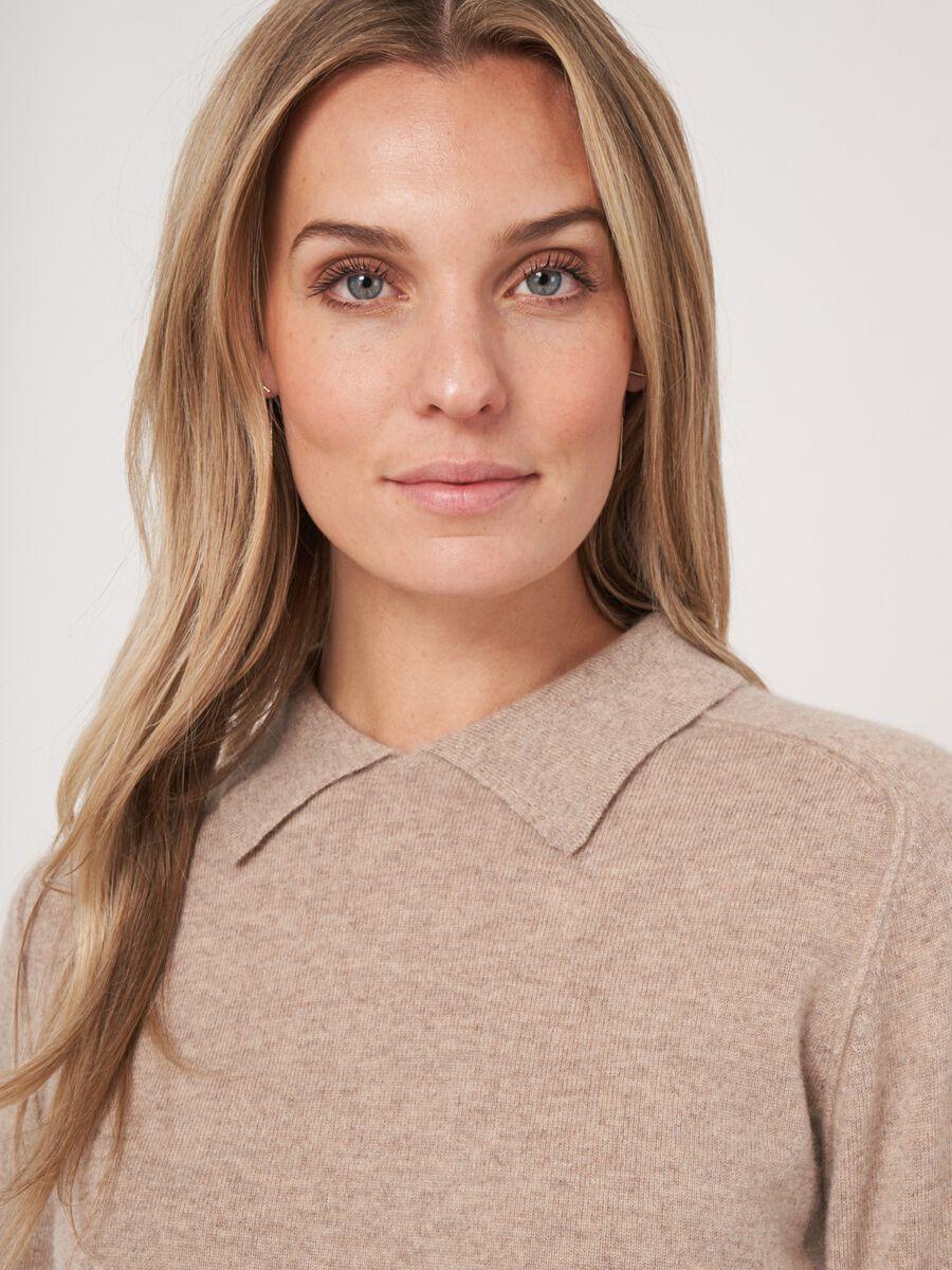 Repeat Cashmere Fijn Gebreide Cashmere Trui Met Polokraag