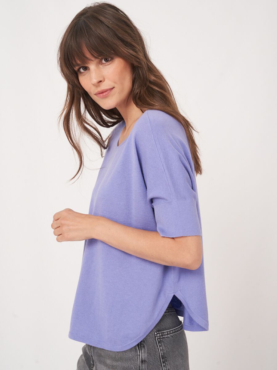 Repeat Cashmere Fijn Gebreide Poncho Trui Van Cashmere En Katoen