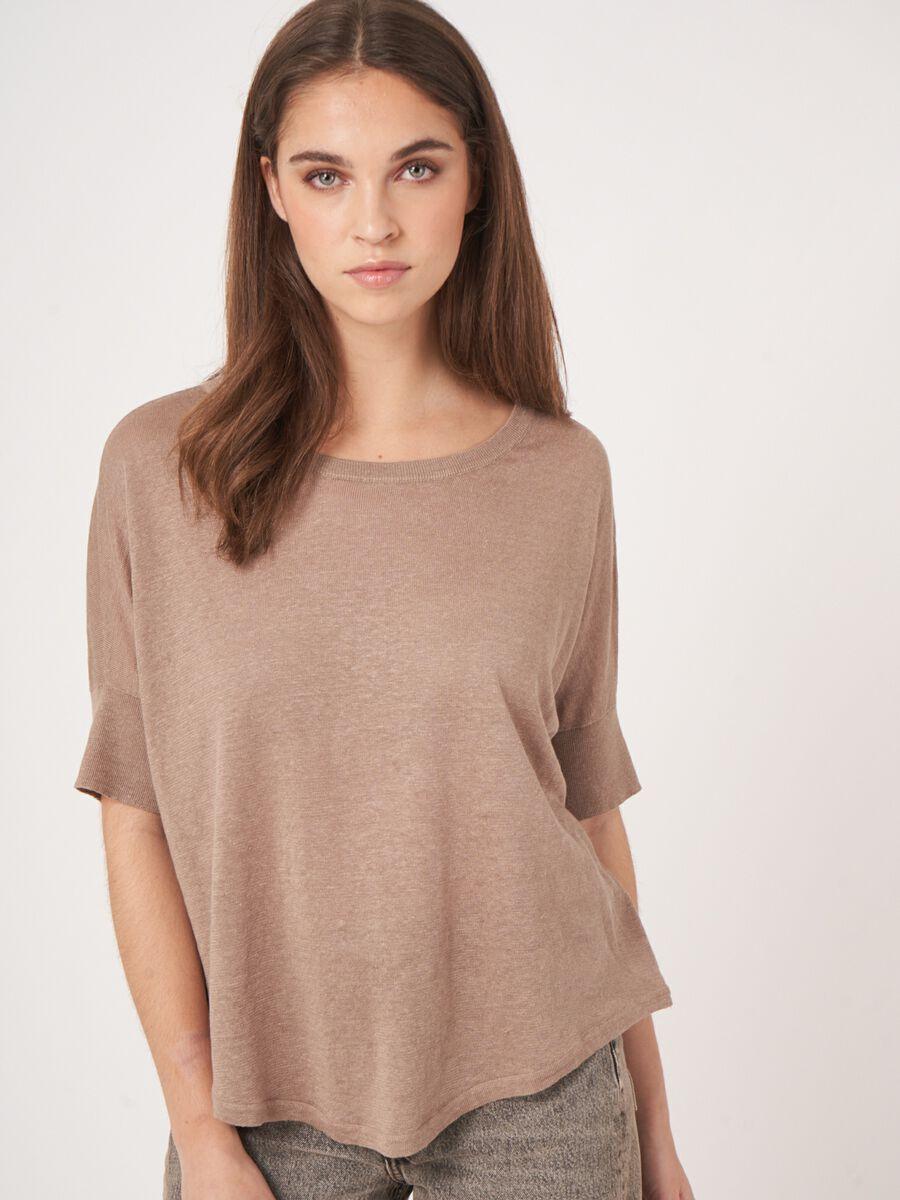 Repeat Cashmere Fijn Gebreide Trui Van Zuiver Linnen