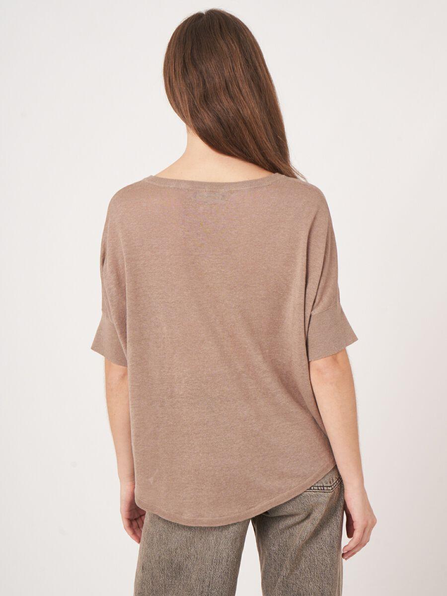 Repeat Cashmere Fijn Gebreide Trui Van Zuiver Linnen