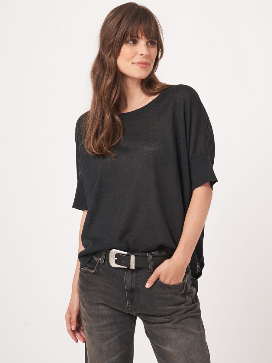 Repeat Cashmere Fijn Gebreide Trui Van Zuiver Linnen