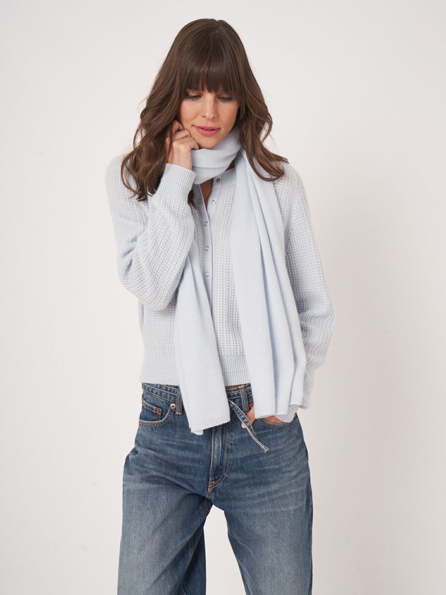 Repeat Cashmere Fijngebreide Organisch Cashmere Sjaal