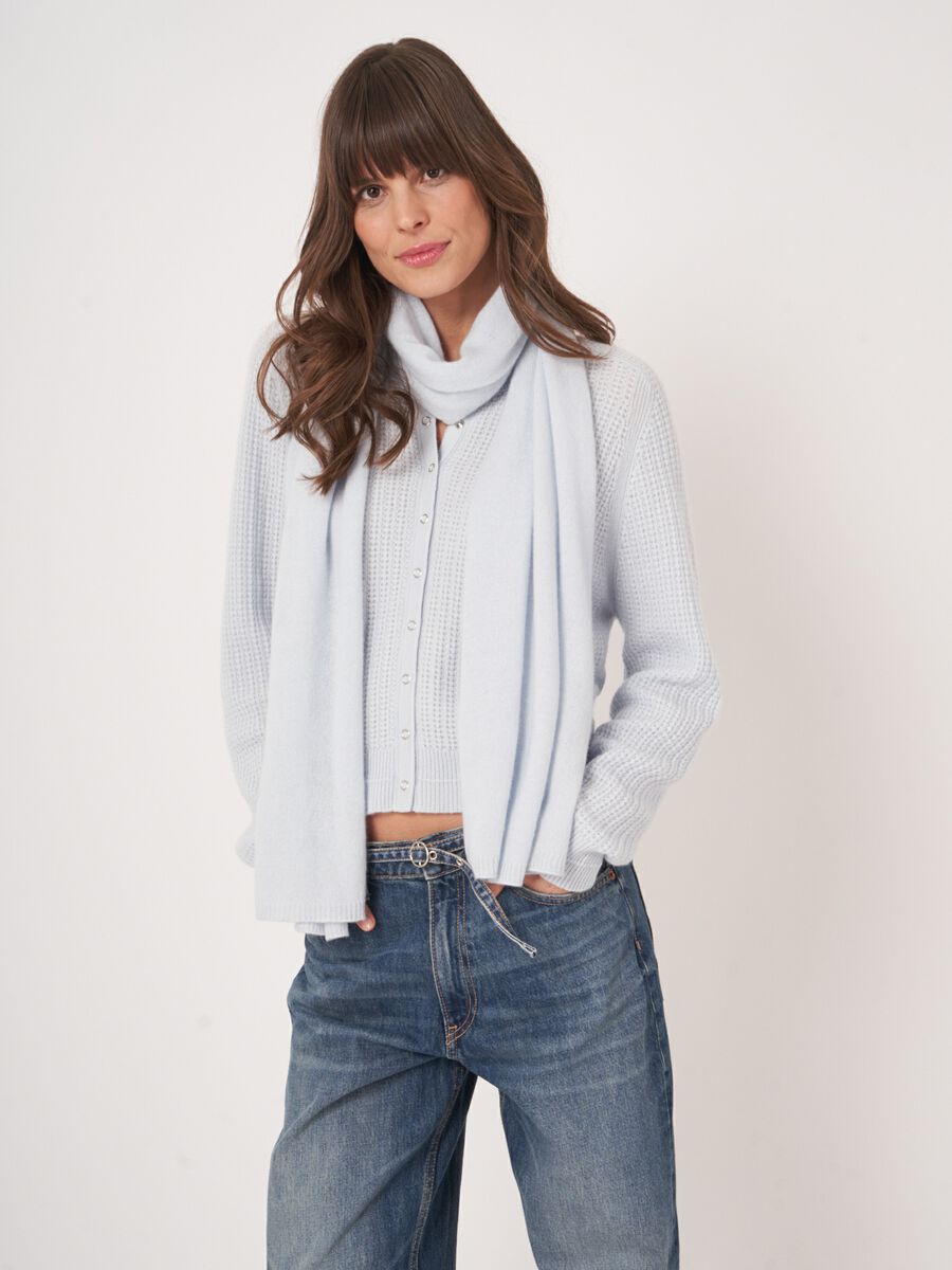 Repeat Cashmere Fijngebreide Organisch Cashmere Sjaal