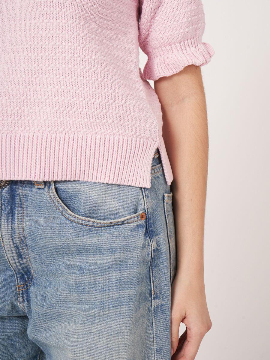 Repeat Cashmere Gebreid Katoenen Truitje Met Korte Mouw