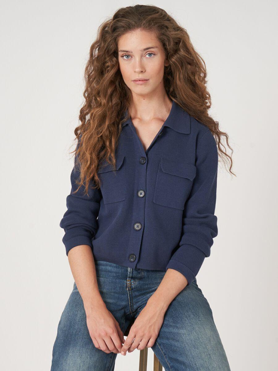 Repeat Cashmere Gebreid Vest Van Zuiver Katoen Met Polokraag Knopen