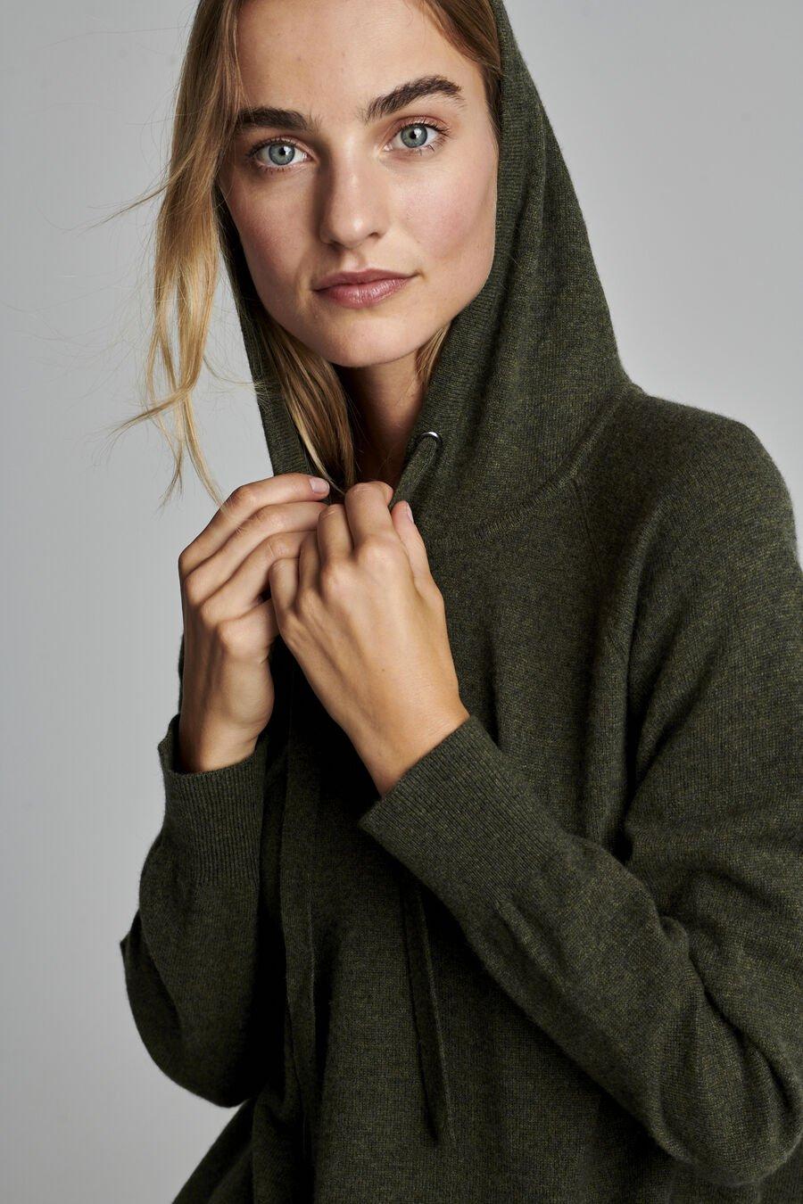 repeat cashmere Gebreide hoodie van biologisch cashmere