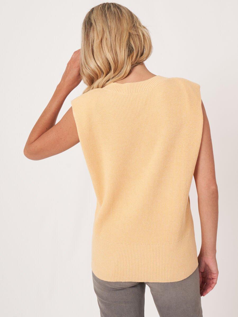 Repeat Cashmere Gebreide Mouwloze Top Met Diepe V-hals