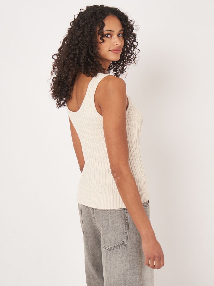 Repeat Cashmere Gebreide Top Met Textuur Van Zuiver Katoen