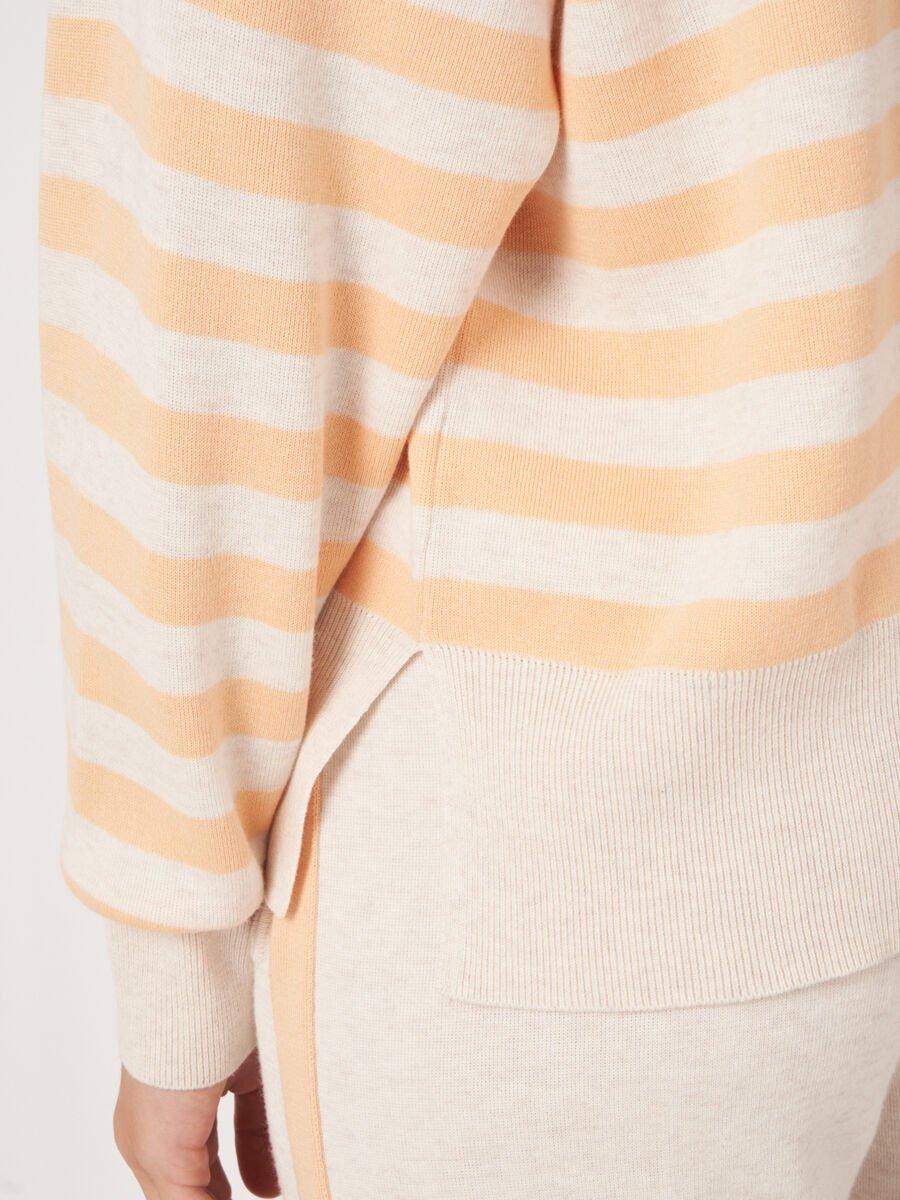 Repeat Cashmere Gebreide Trui Van Katoenmix Met Strepen