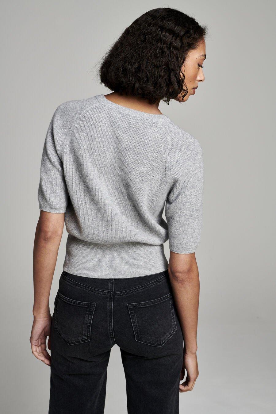 Repeat Cashmere Geribd Sweater Met Korte Mouwen Van Cashmere