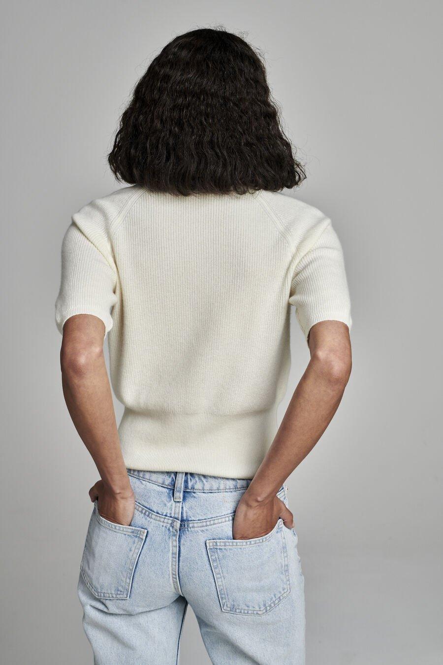 Repeat Cashmere Geribd Sweater Met Korte Mouwen Van Cashmere