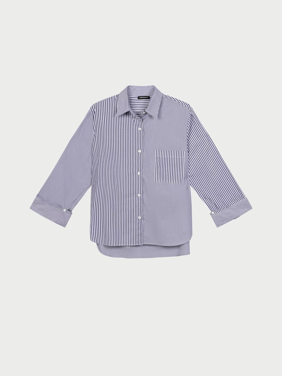 repeat cashmere Gestreepte blouse met verschillende strepen