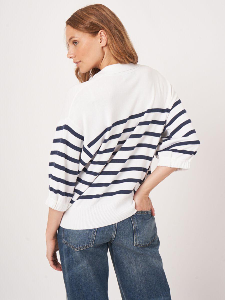 Repeat Cashmere Gestreepte Trui Met Polokraag En Pailletten Detail