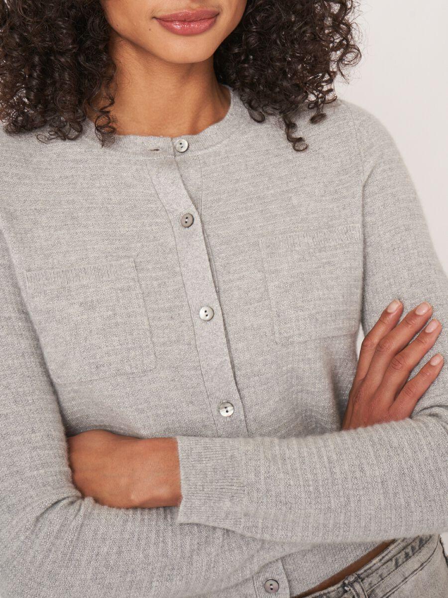 Repeat Cashmere Getextureerd Cashmere Vest Met Borstzakken En Lurex